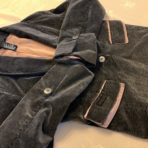 Ecko Red Charcoal Grey Velvet Jacket Blazer - Picture 5 of 10